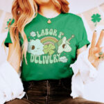 Groovy L&D Nurse St Patrick's Day T-Shirt - Image 5
